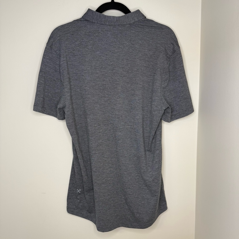Lululemon Evolution Polo Original Release Heathered Black Medium Collared Shirt - Picture 3 of 10